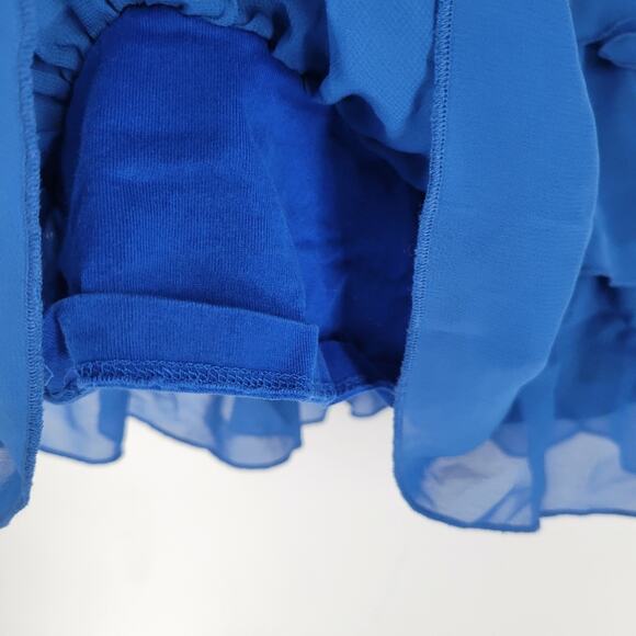 Hanna Andersson Blue Sleeveless Glitter Tiered Ruffle Dress 4 - Picture 6 of 8